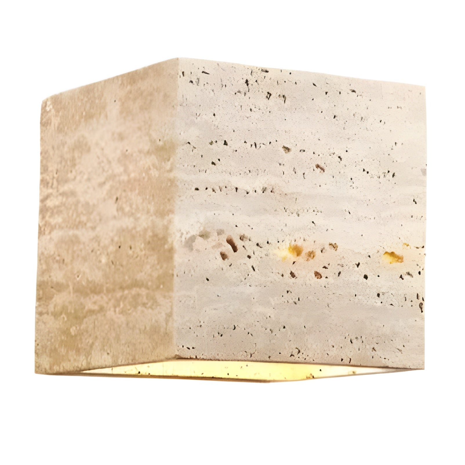 Modern Natural Yellow Travertine Outdoor Wall Light | Integrated LED Fixture for Patio and Garden 1