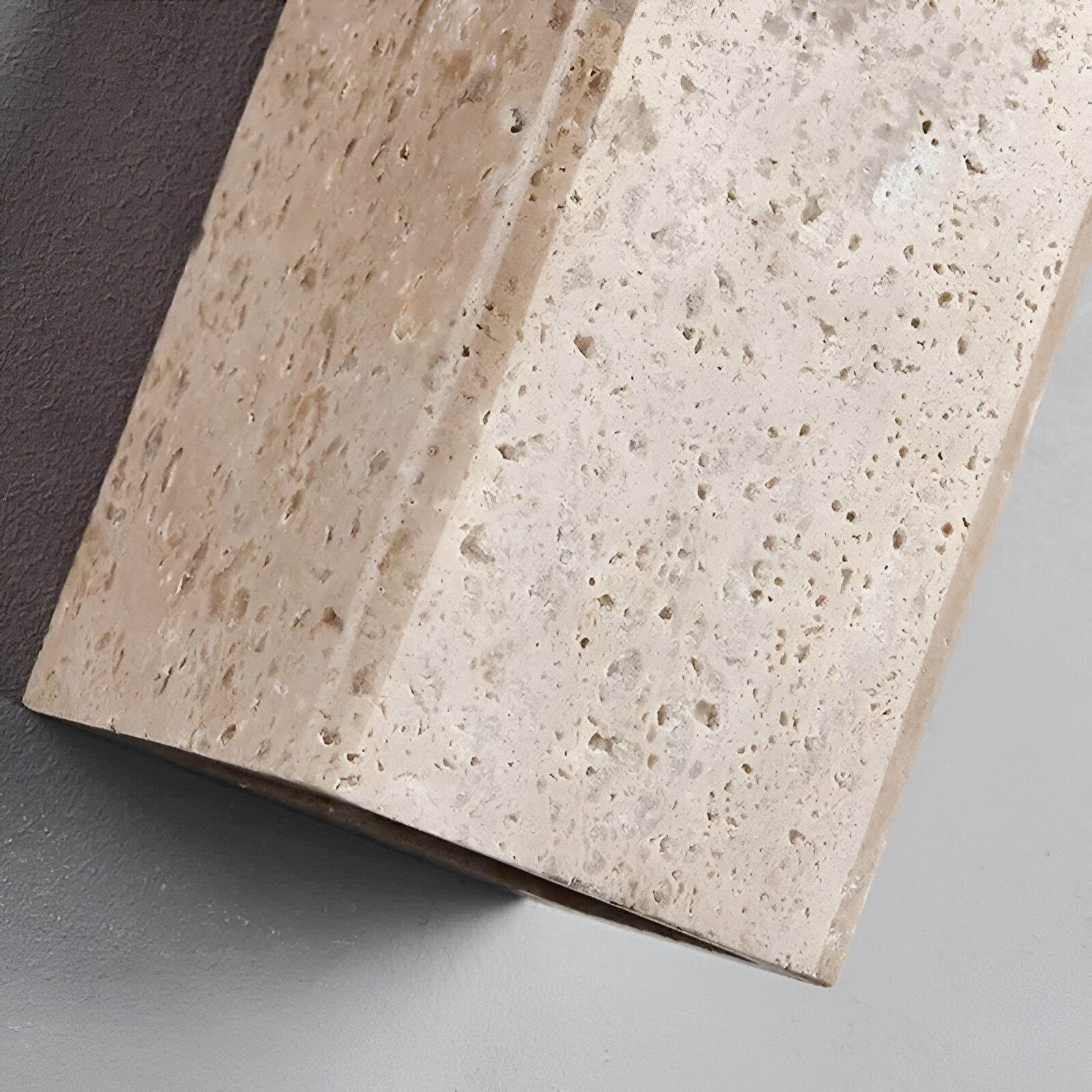 Modern Natural Yellow Travertine Outdoor Wall Light | Integrated LED Fixture for Patio and Garden 7