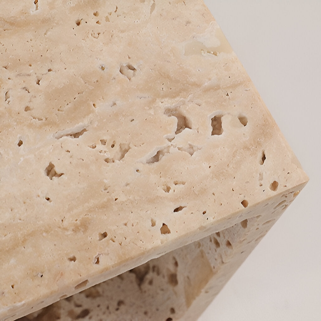 Modern Natural Yellow Travertine Outdoor Wall Light | Integrated LED Fixture for Patio and Garden 8