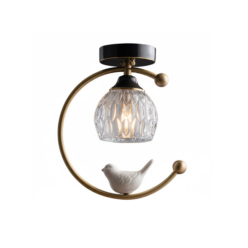 Modern Satin Brass Flush Mount Ceiling Light | Compact 23cm Fixture for Living Room 0