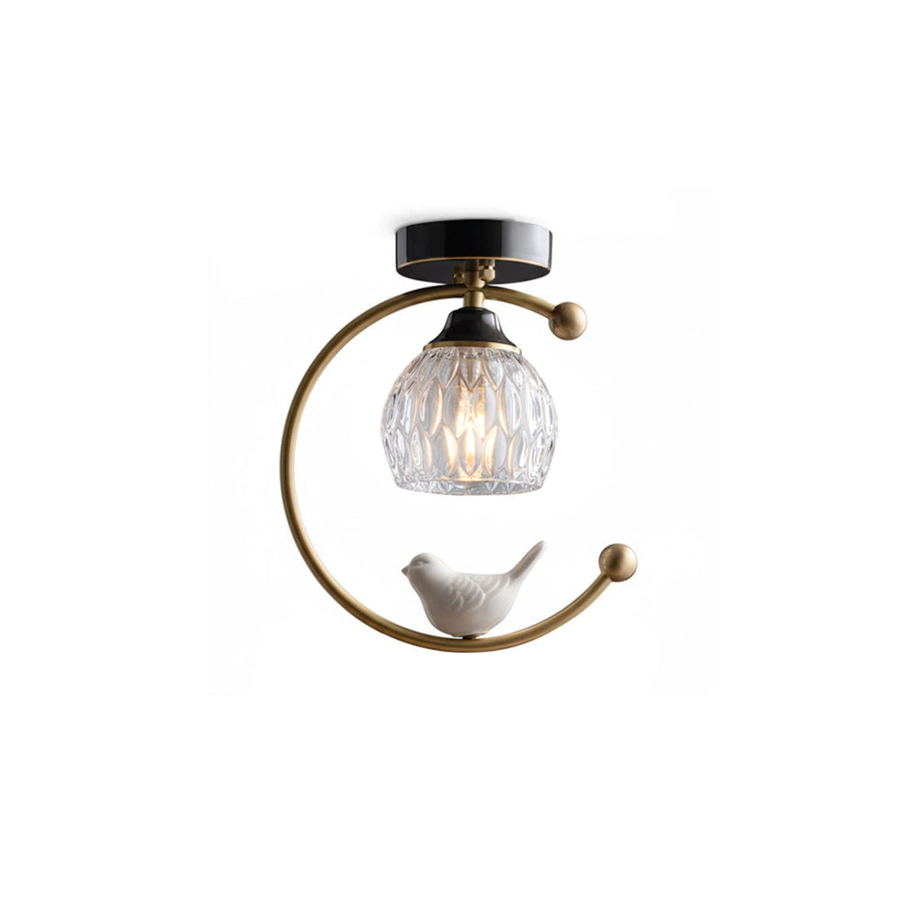Modern Satin Brass Flush Mount Ceiling Light | Compact 23cm Fixture for Living Room 1