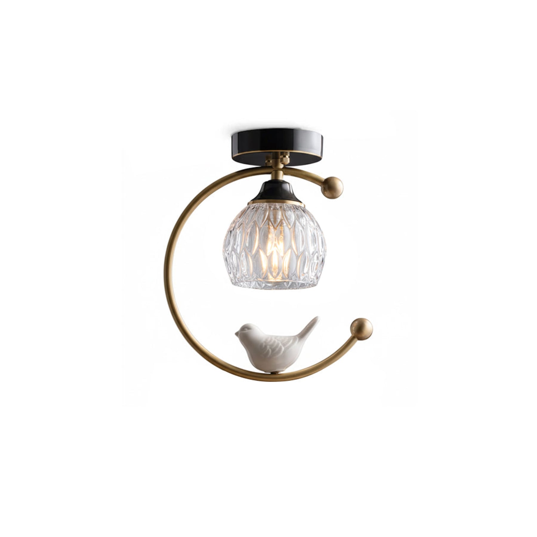 Modern Satin Brass Flush Mount Ceiling Light | Compact 23cm Fixture for Living Room 1