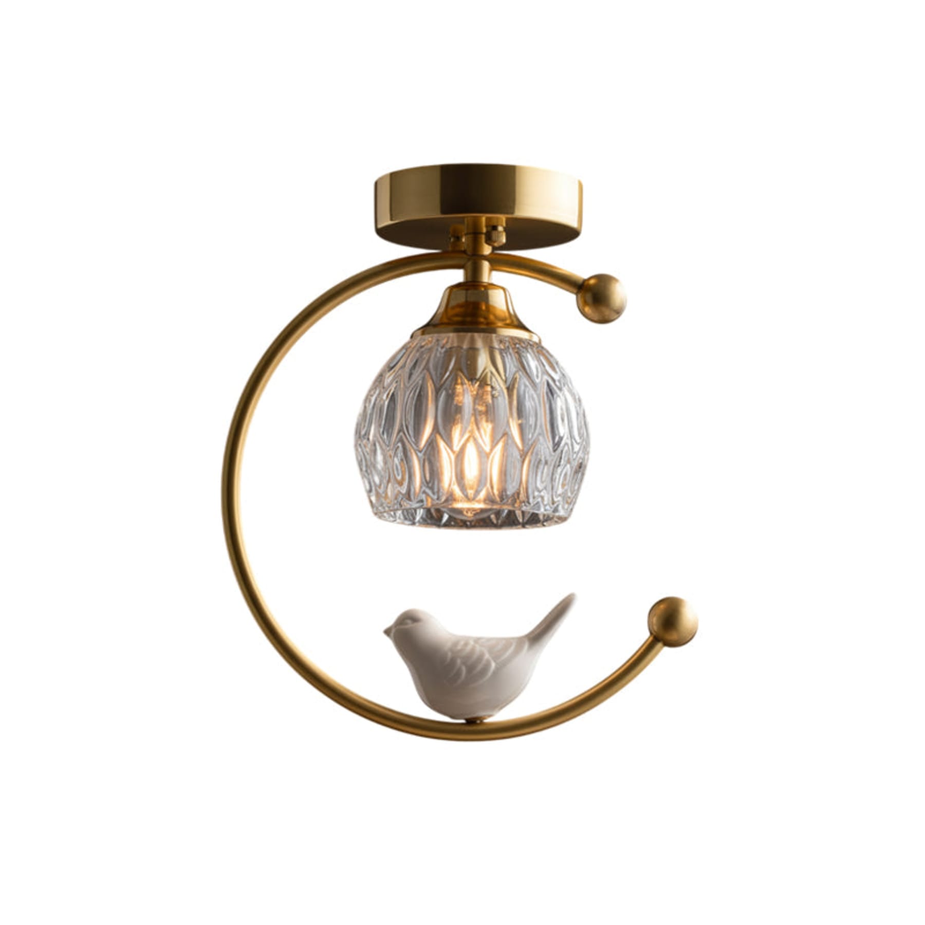 Modern Satin Brass Flush Mount Ceiling Light | Compact 23cm Fixture for Living Room 12
