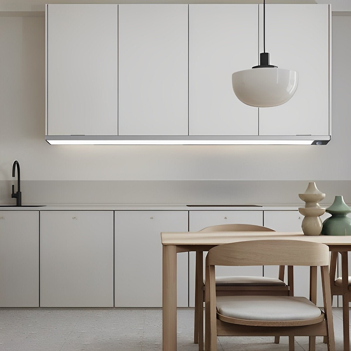 Modern Silver and Black Wireless Under Cabinet Lighting | Motion Sensor LED Light for Wardrobe 4