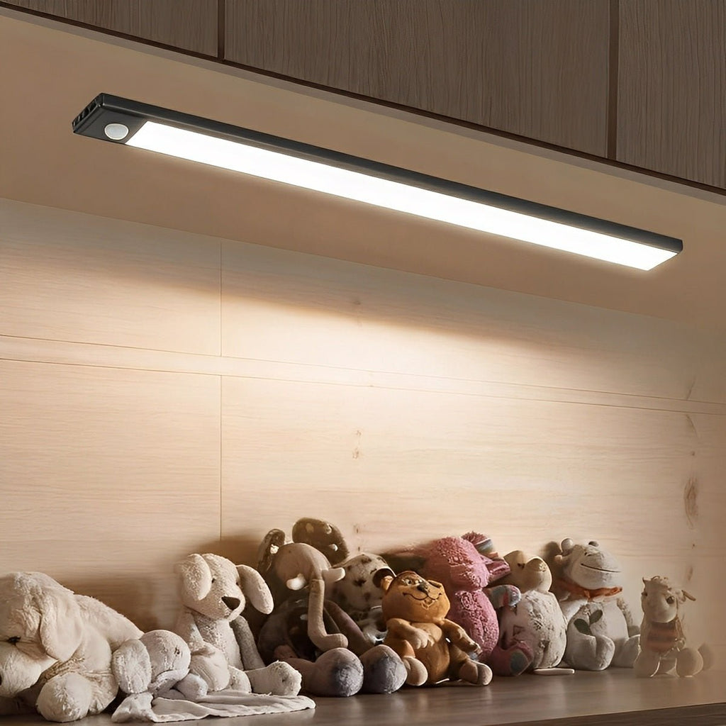 Modern Silver and Black Wireless Under Cabinet Lighting | Motion Sensor LED Light for Wardrobe 6