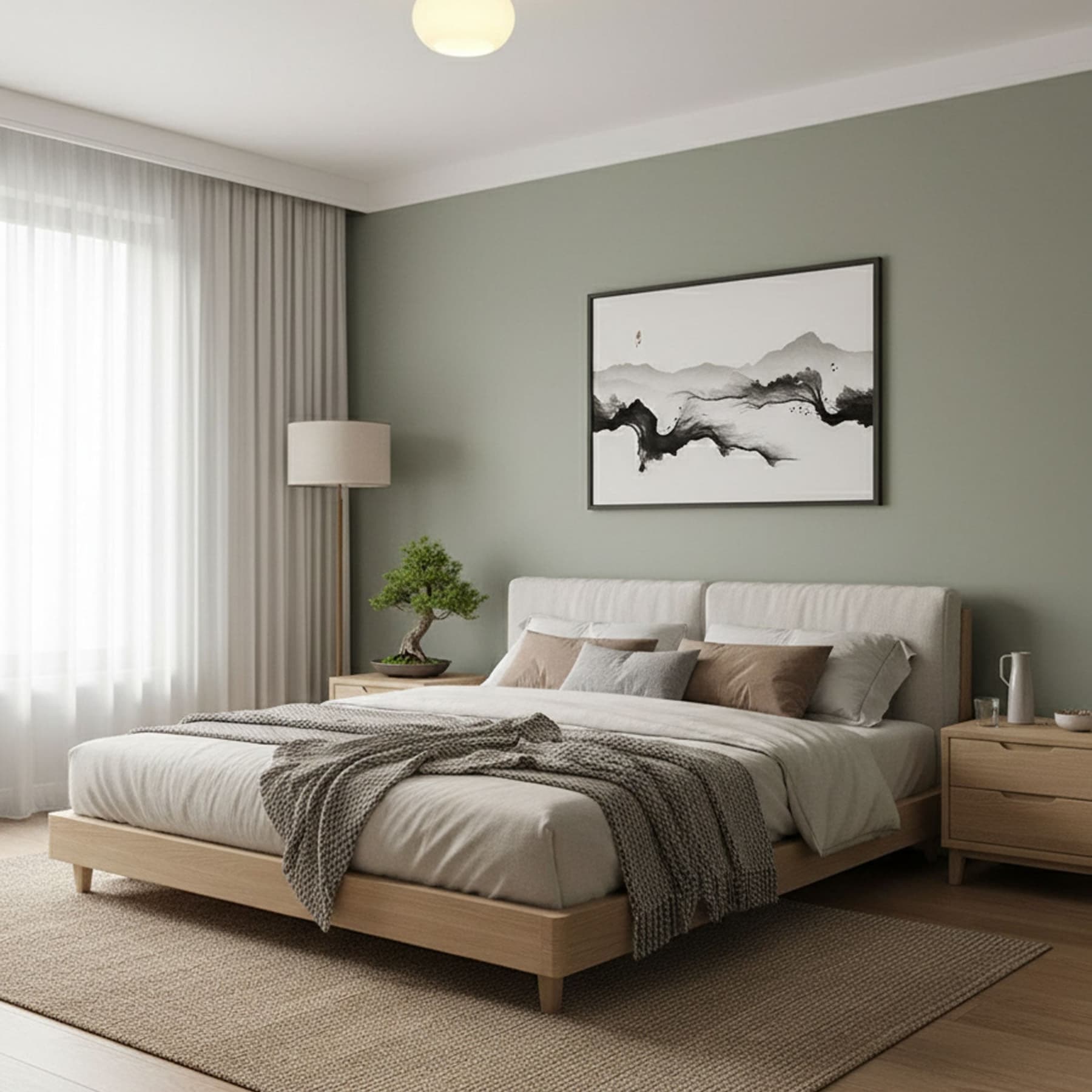 Modern Solid Wood and Iron Semi-Flush Ceiling Light | Frosted Glass Shade for Living Room 5