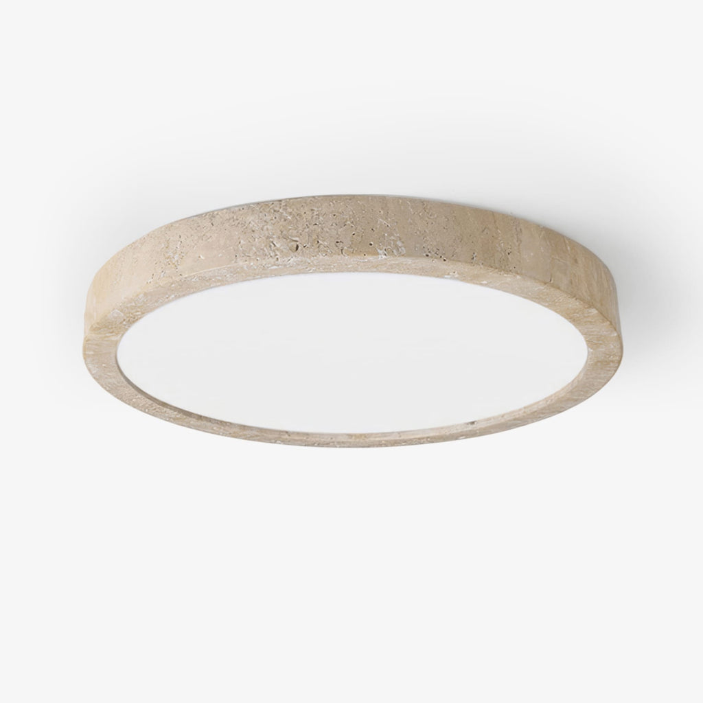 Modern Travertine Flush Mount Ceiling Light | Three-Colour LED Fixture for Living Room 1