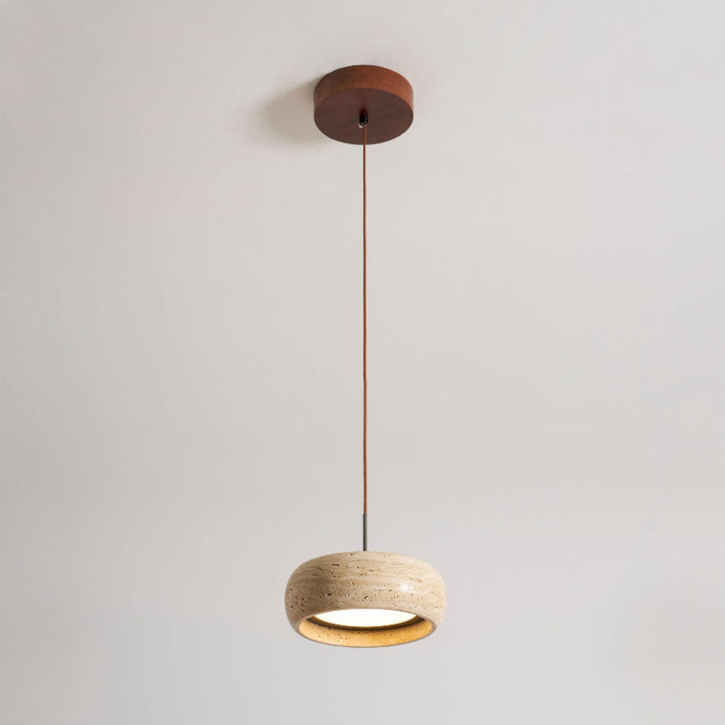 Modern Travertine Stone Pendant Light | Dimmable Remote Control for Kitchen 0