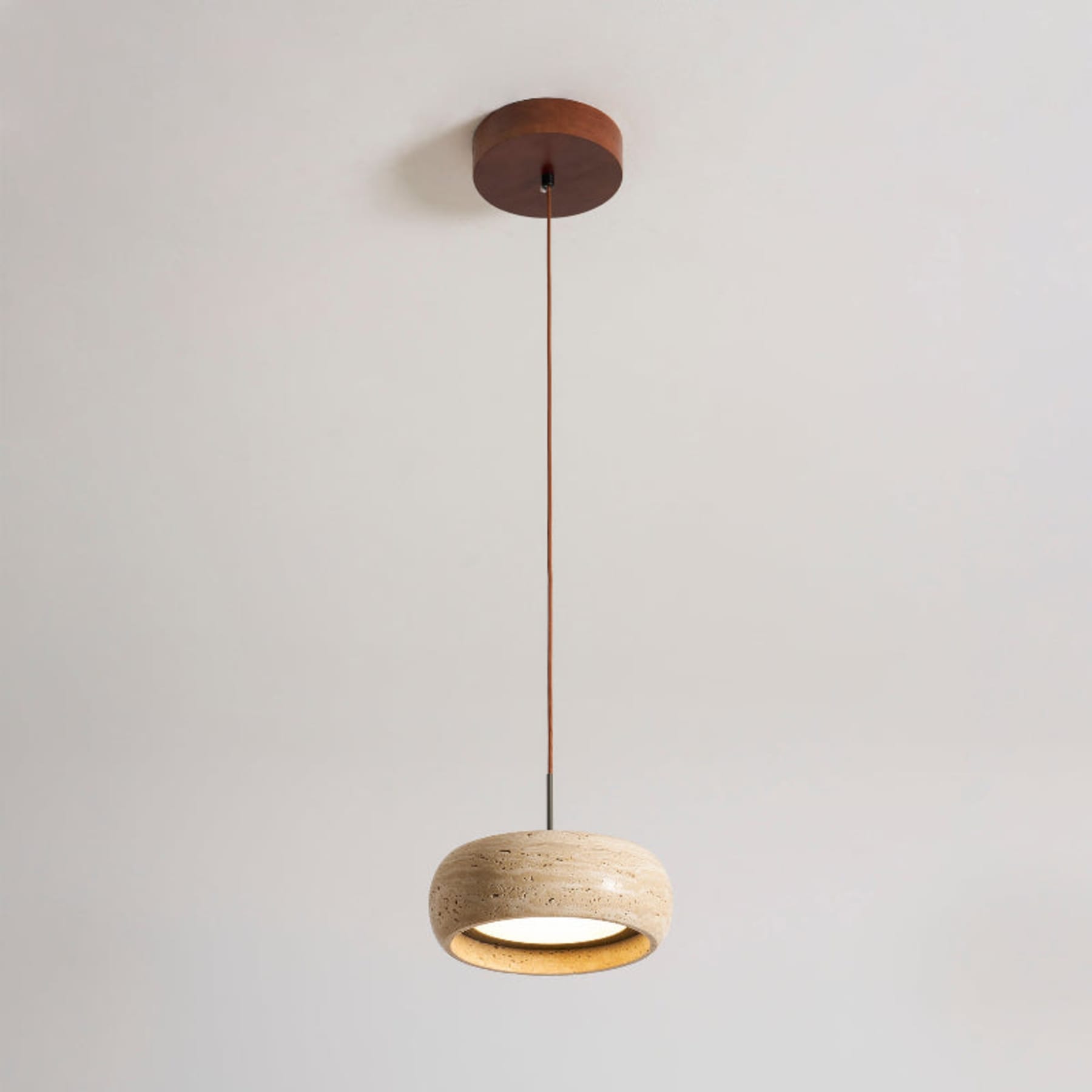 Modern Travertine Stone Pendant Light | Dimmable Remote Control for Kitchen 0