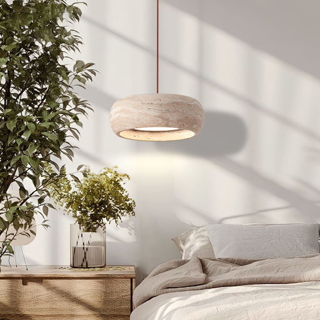 Modern Travertine Stone Pendant Light | Dimmable Remote Control for Kitchen 2