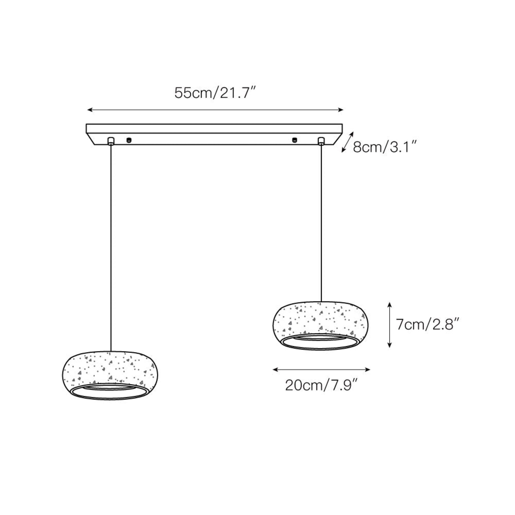 Modern Travertine Stone Pendant Light | Dimmable Remote Control for Kitchen 4