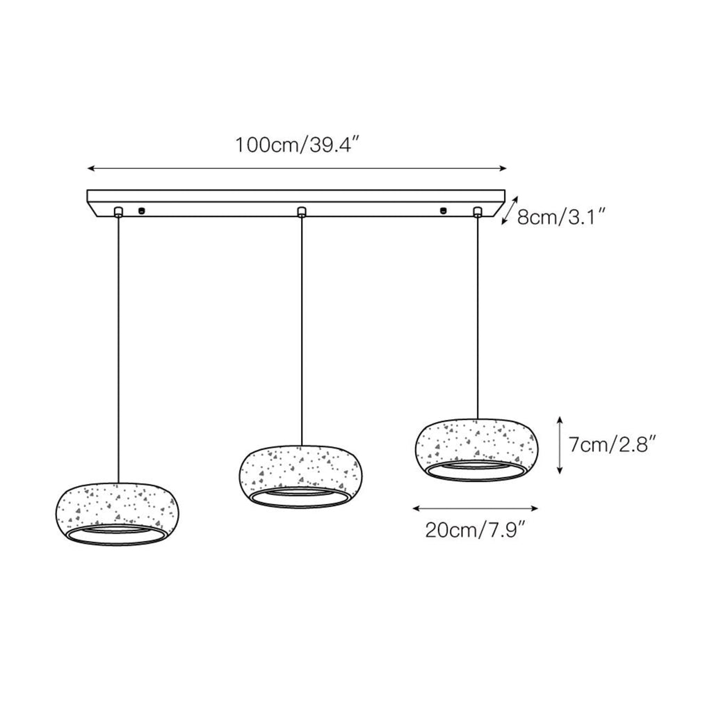Modern Travertine Stone Pendant Light | Dimmable Remote Control for Kitchen 5