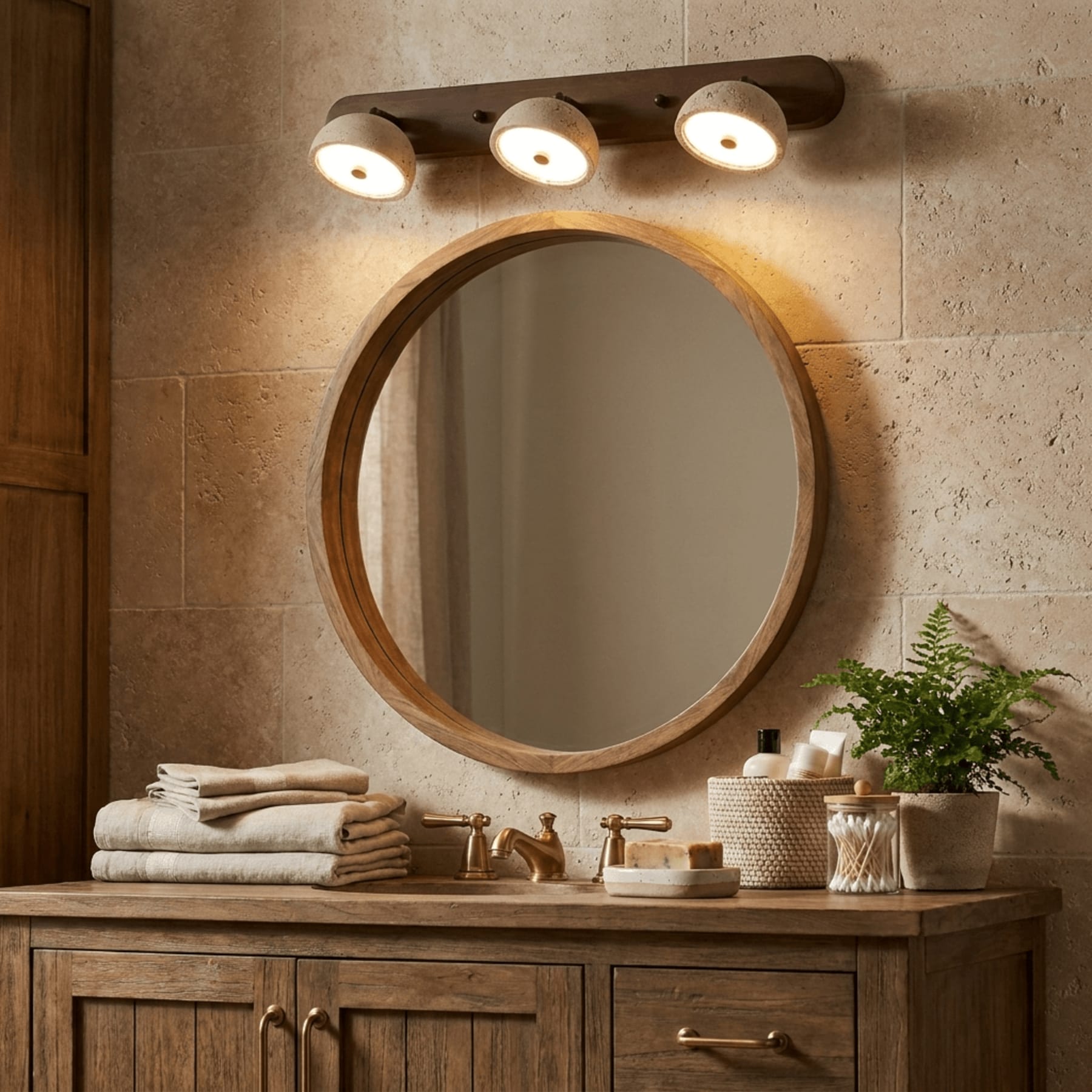 Modern Travertine Wall Sconce | Warm White LED Light for Living Room and Bedroom 2