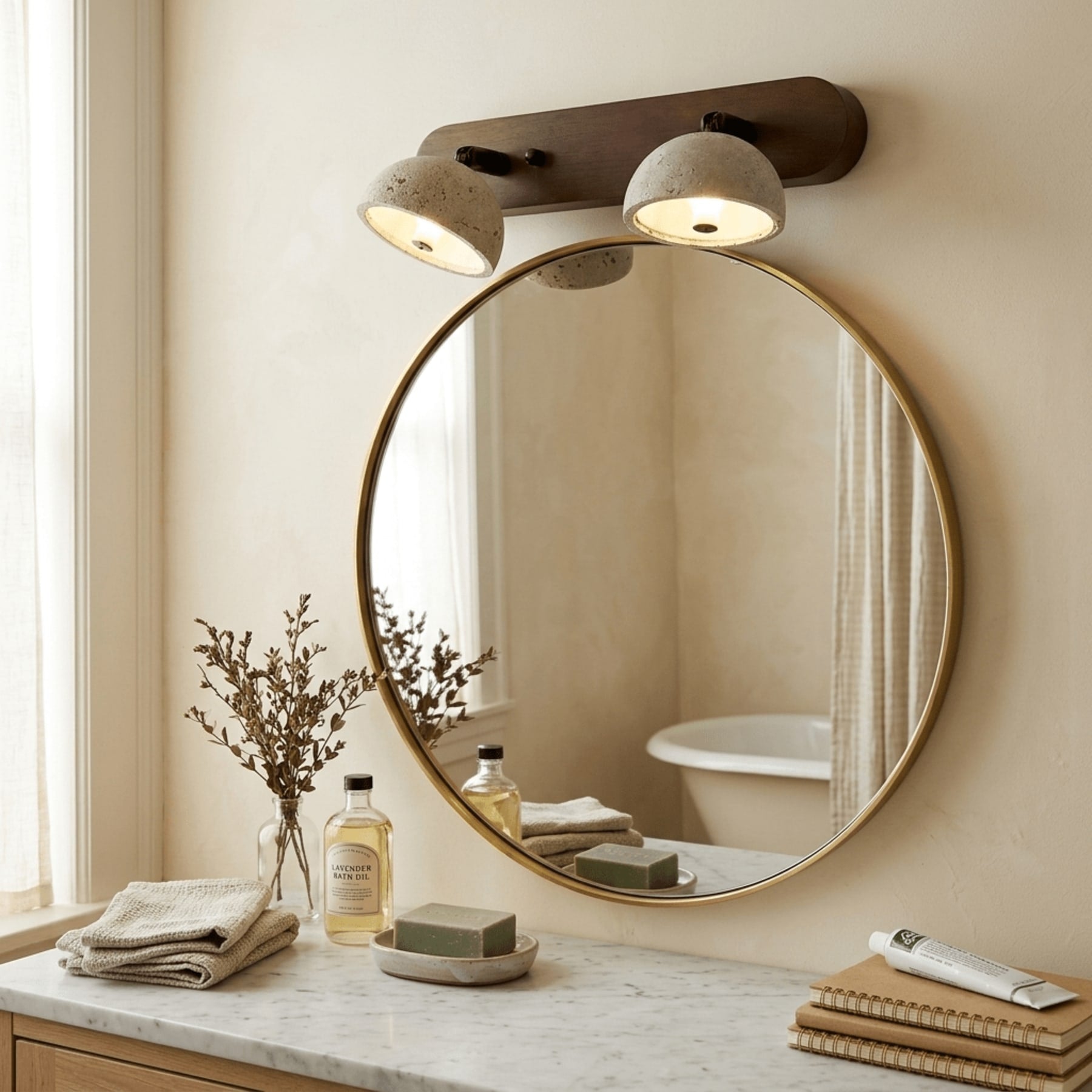 Modern Travertine Wall Sconce | Warm White LED Light for Living Room and Bedroom 5