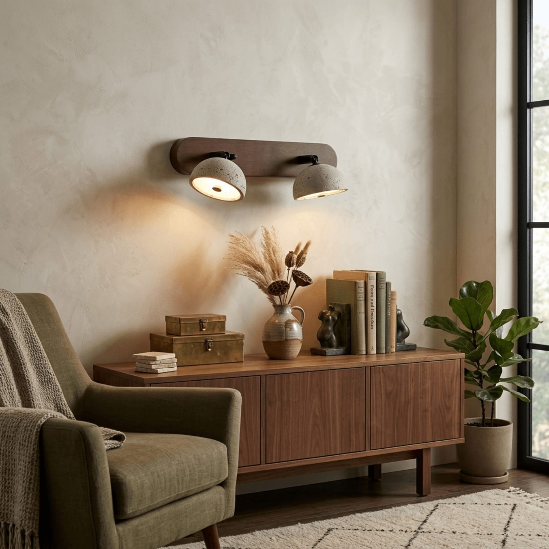 Modern Travertine Wall Sconce | Warm White LED Light for Living Room and Bedroom 8