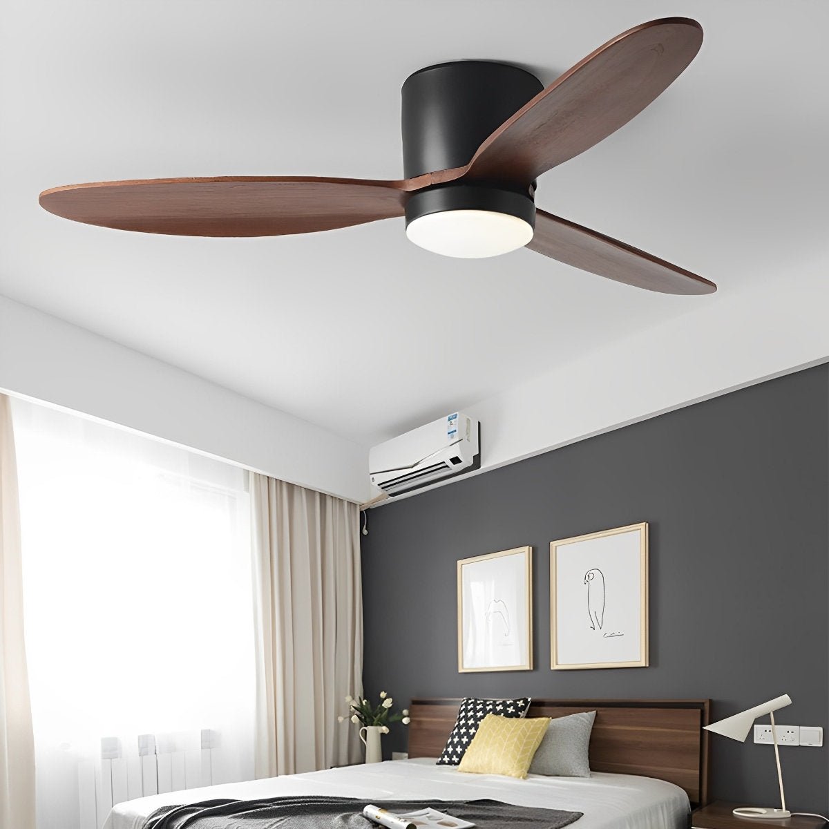 Modern White Ceiling Fan Light with Dimmable LED | Silent DC Motor for Living Room 0