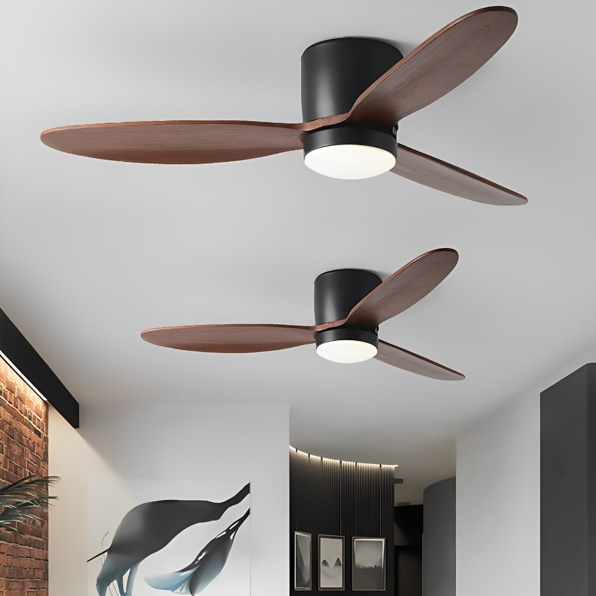 Modern White Ceiling Fan Light with Dimmable LED | Silent DC Motor for Living Room 1