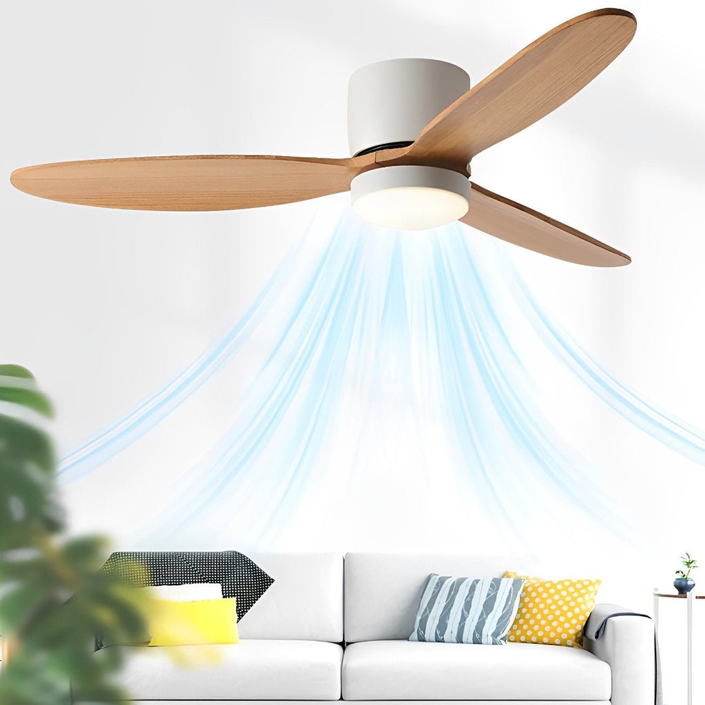 Modern White Ceiling Fan Light with Dimmable LED | Silent DC Motor for Living Room 3