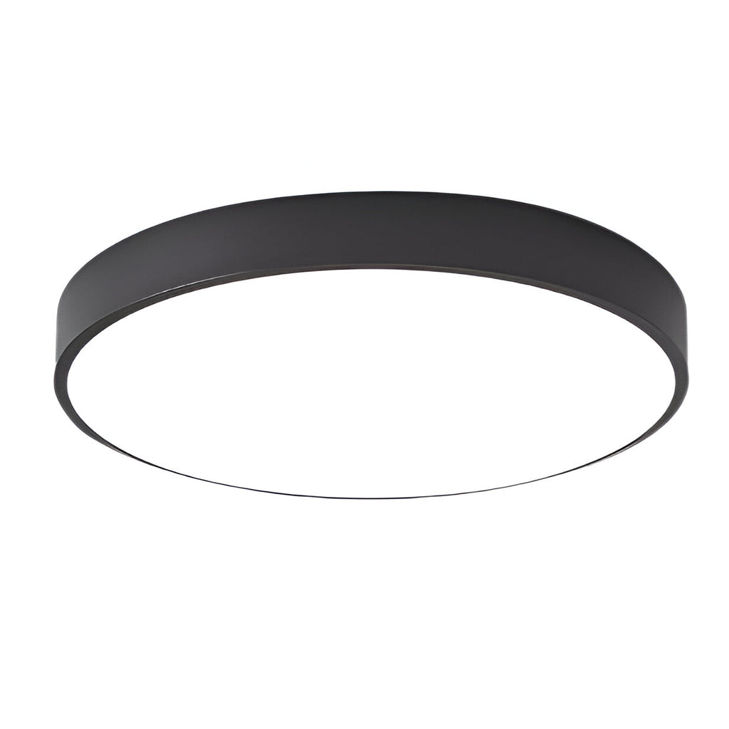 Modern White Iron LED Flush Mount Ceiling Light | Low-Profile Round Fixture for Living Room 0