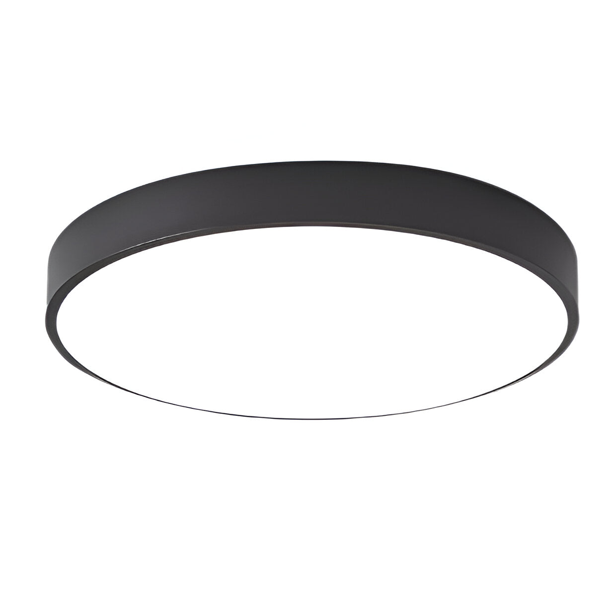 Modern White Iron LED Flush Mount Ceiling Light | Low-Profile Round Fixture for Living Room 0