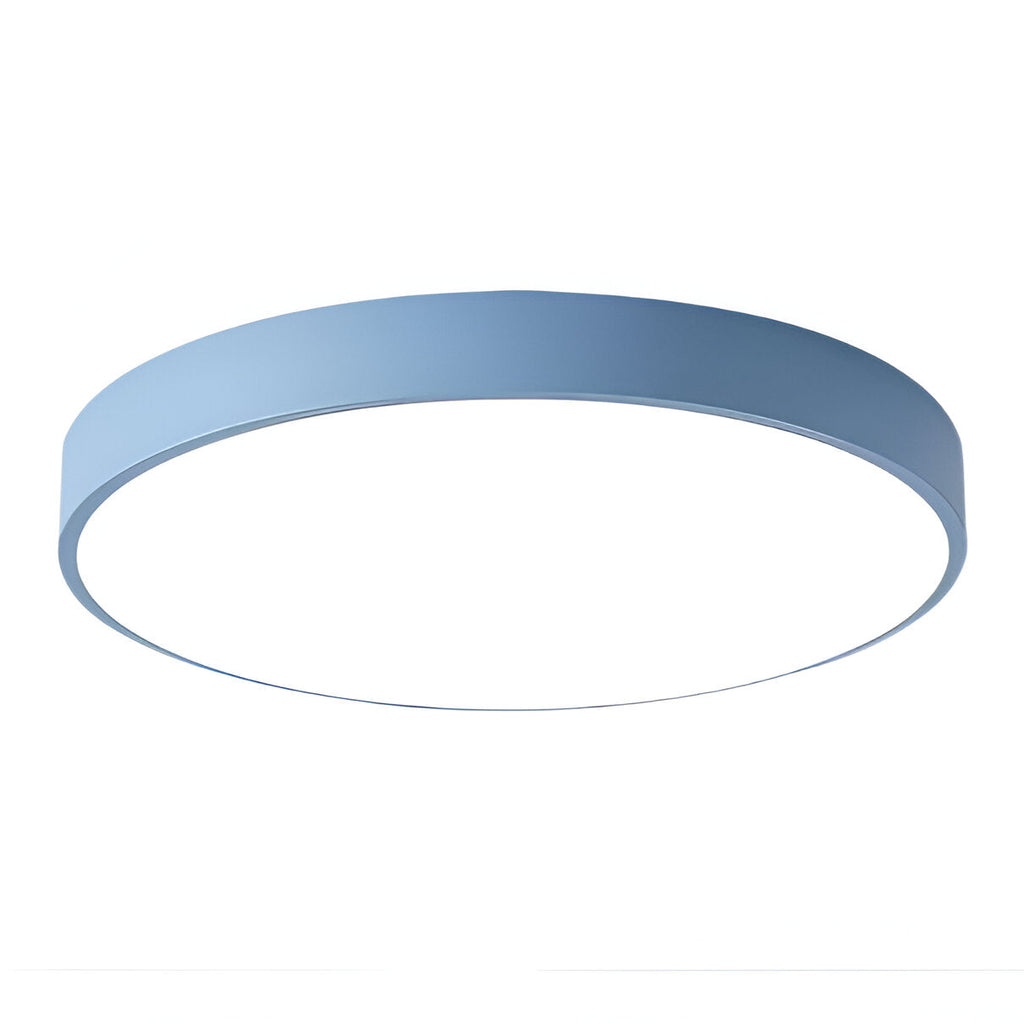 Modern White Iron LED Flush Mount Ceiling Light | Low-Profile Round Fixture for Living Room 3