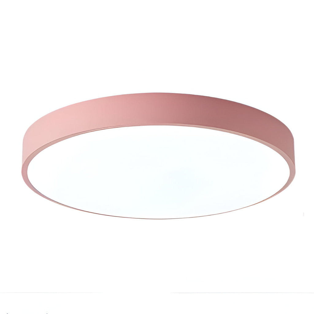 Modern White Iron LED Flush Mount Ceiling Light | Low-Profile Round Fixture for Living Room 5