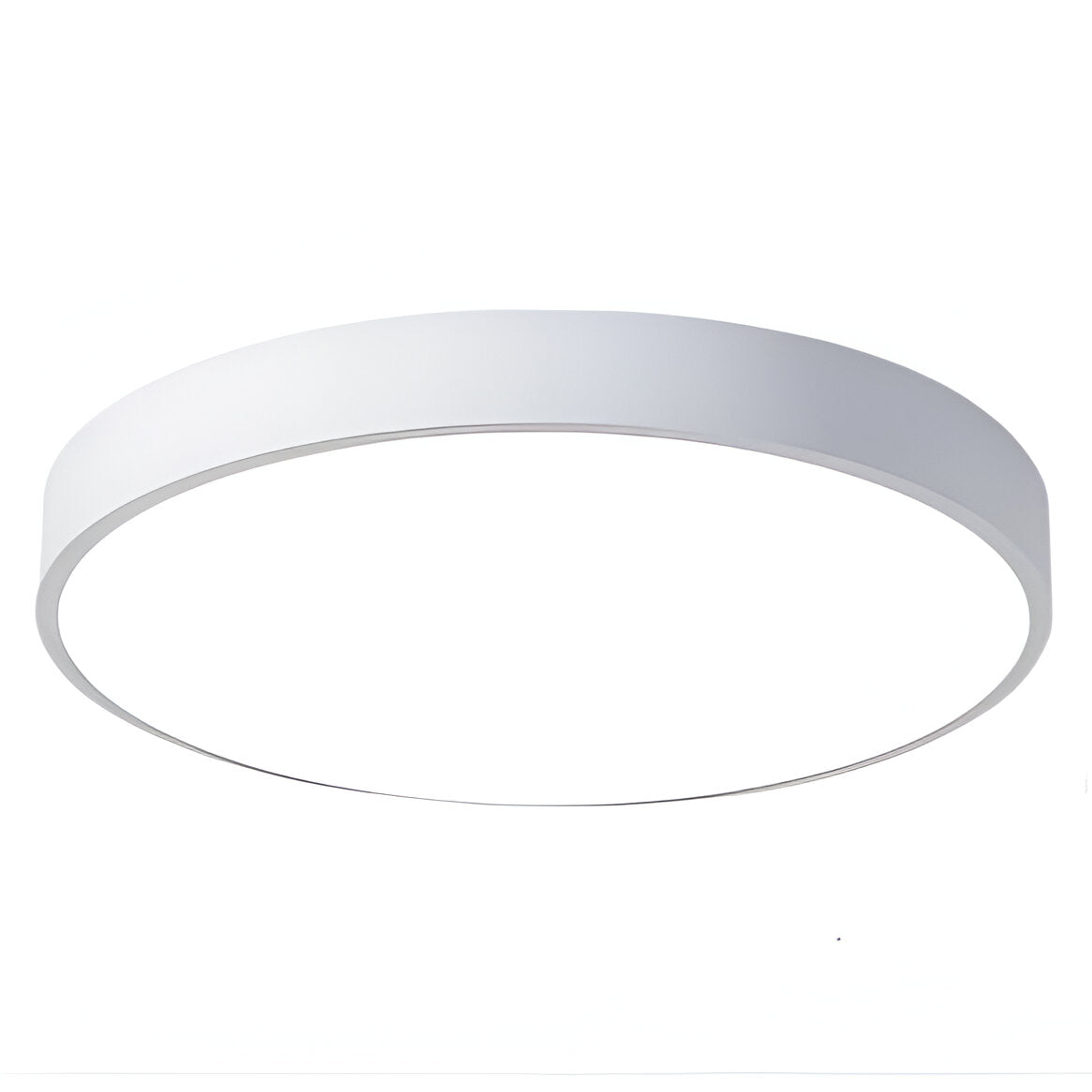 Modern White Iron LED Flush Mount Ceiling Light | Low-Profile Round Fixture for Living Room 6