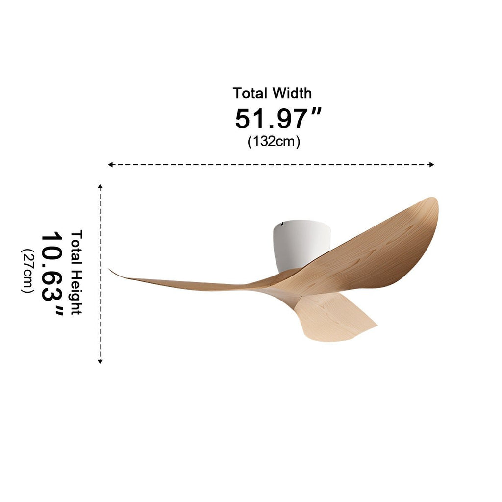 Modern White Walnut Wood Ceiling Fan | 6-Speed DC Motor with Remote Control for Living Room 4