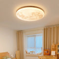 Modern Wood Flush Mount Ceiling Light | LED Acrylic Diffuser for Bedroom 0