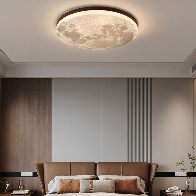 Modern Wood Flush Mount Ceiling Light | LED Acrylic Diffuser for Bedroom 1