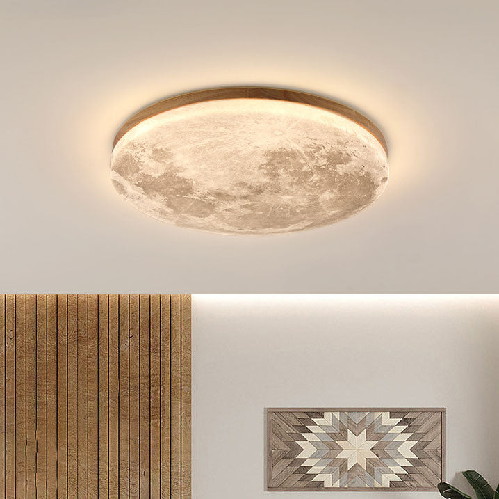 Modern Wood Flush Mount Ceiling Light | LED Acrylic Diffuser for Bedroom 4