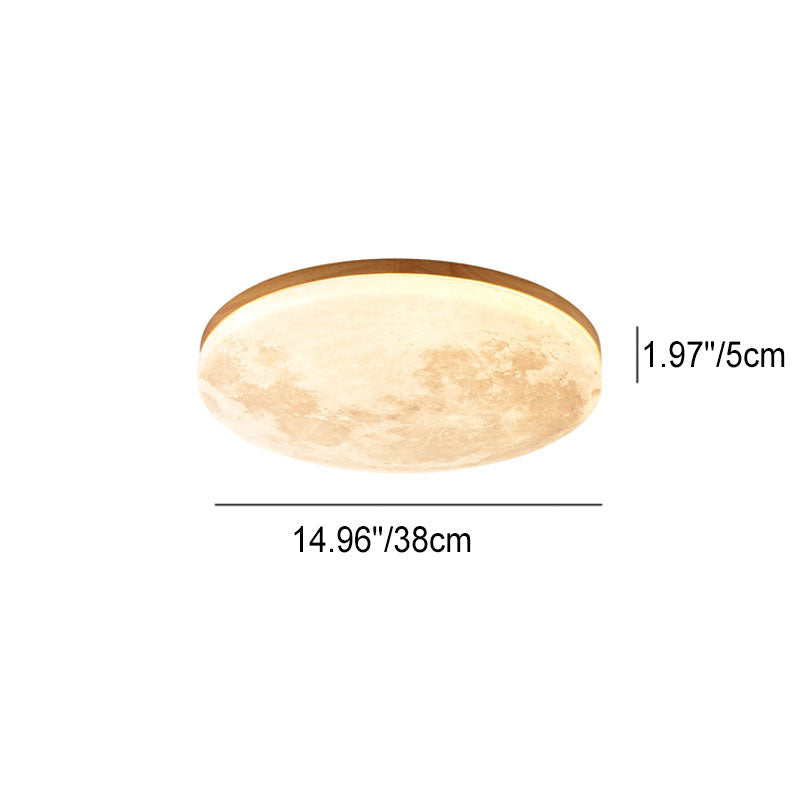 Modern Wood Flush Mount Ceiling Light | LED Acrylic Diffuser for Bedroom 7