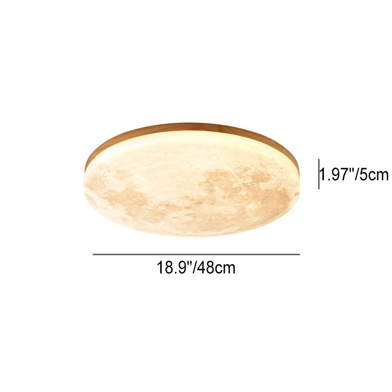 Modern Wood Flush Mount Ceiling Light | LED Acrylic Diffuser for Bedroom 8