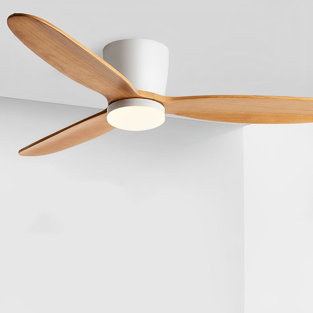 Modern Wood Grain Ceiling Fan with LED Light | Remote Control and 6-Speed Motor for Living Room 1