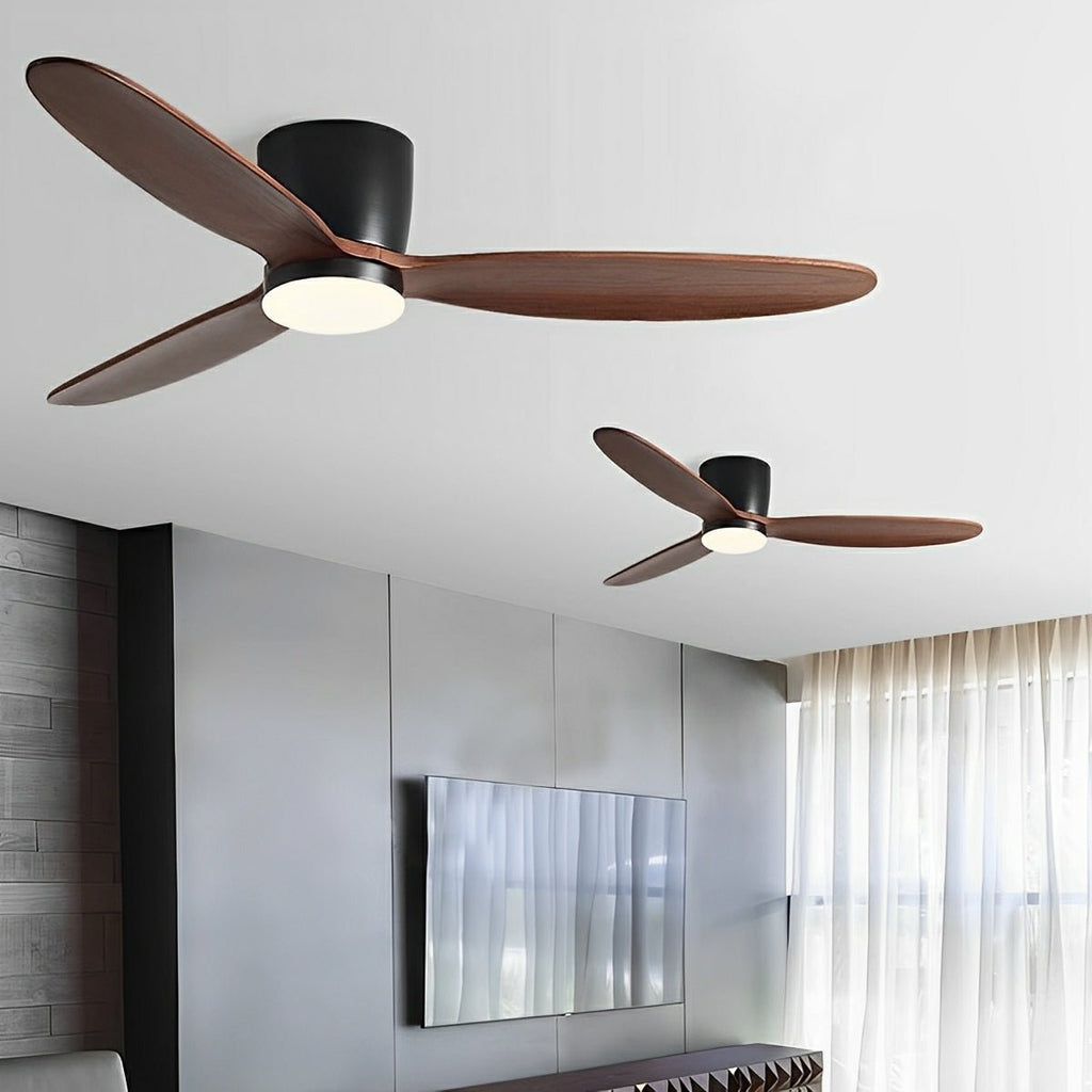 Modern Wood Grain Ceiling Fan with LED Light | Remote Control and 6-Speed Motor for Living Room 5