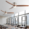 Modern Wood Grain Ceiling Fan with Lights | 6-Speed Remote Control for Living Room 0