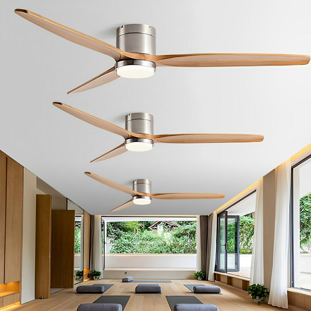 Modern Wood Grain Ceiling Fan with Lights | 6-Speed Remote Control for Living Room 2