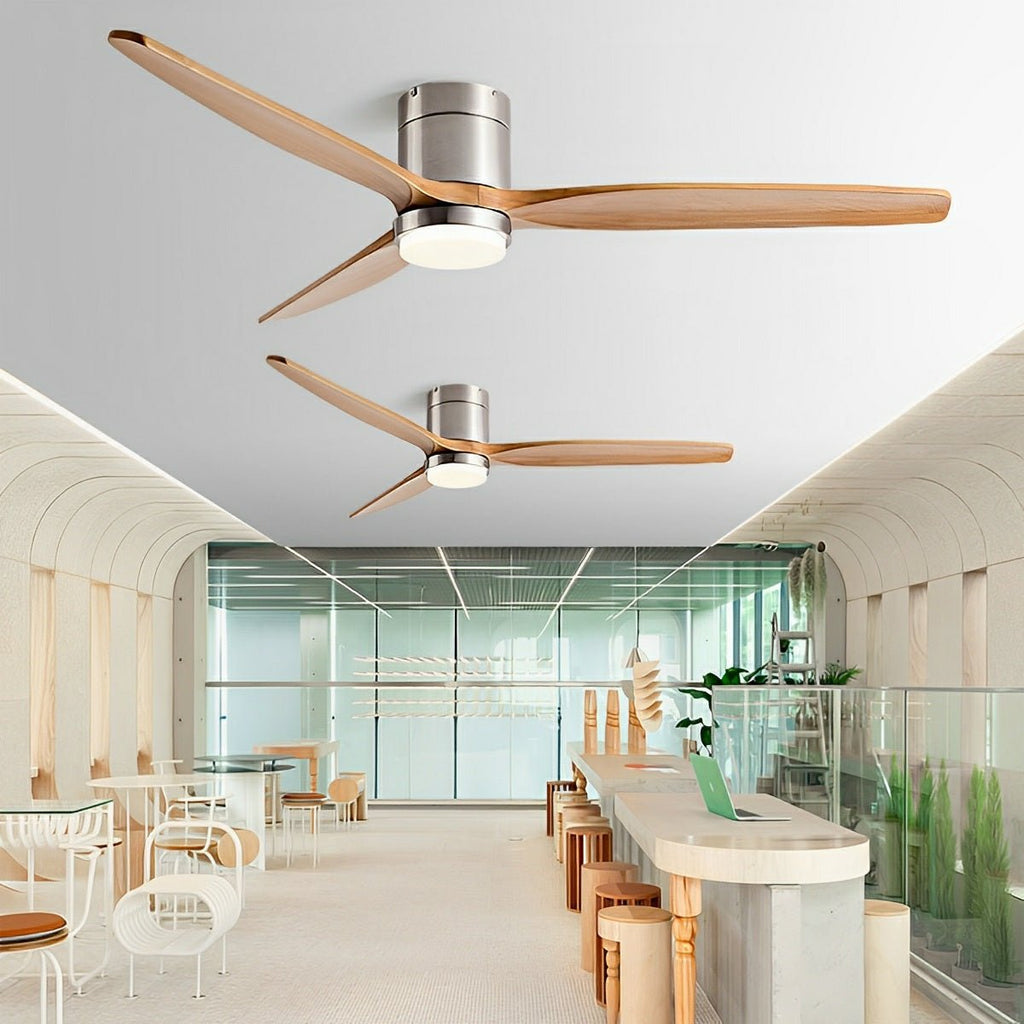 Modern Wood Grain Ceiling Fan with Lights | 6-Speed Remote Control for Living Room 3