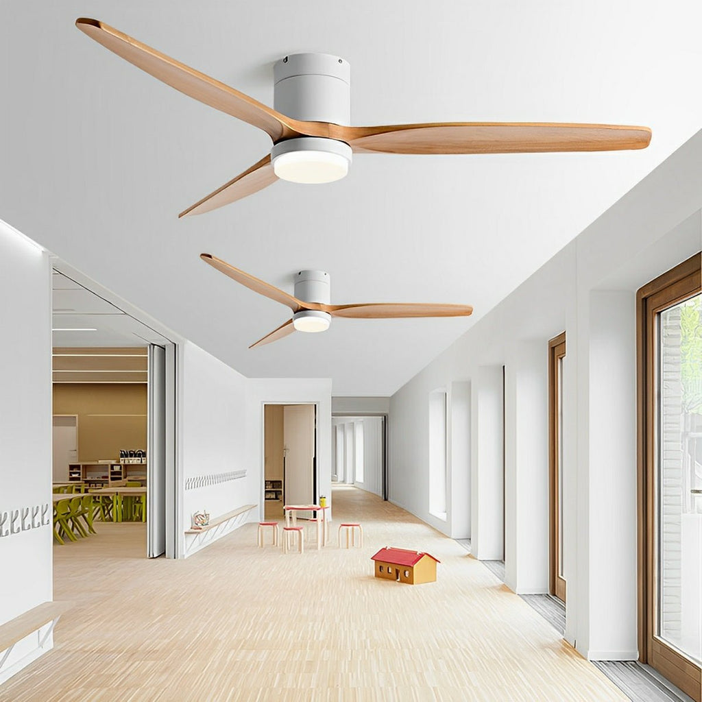 Modern Wood Grain Ceiling Fan with Lights | 6-Speed Remote Control for Living Room 4