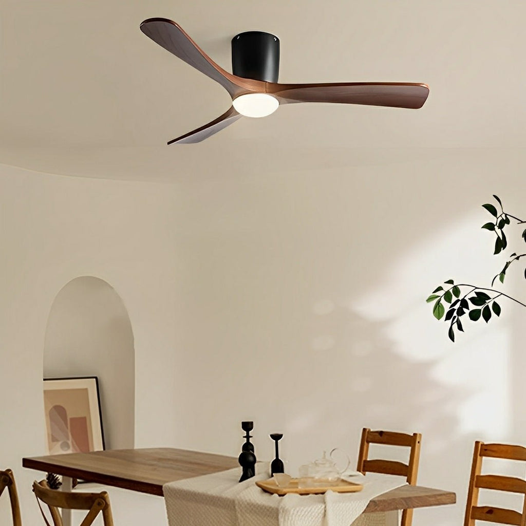 Modern Wood Grain Ceiling Fan with Lights and Remote | 6-Speed LED Lighting for Living Room 1