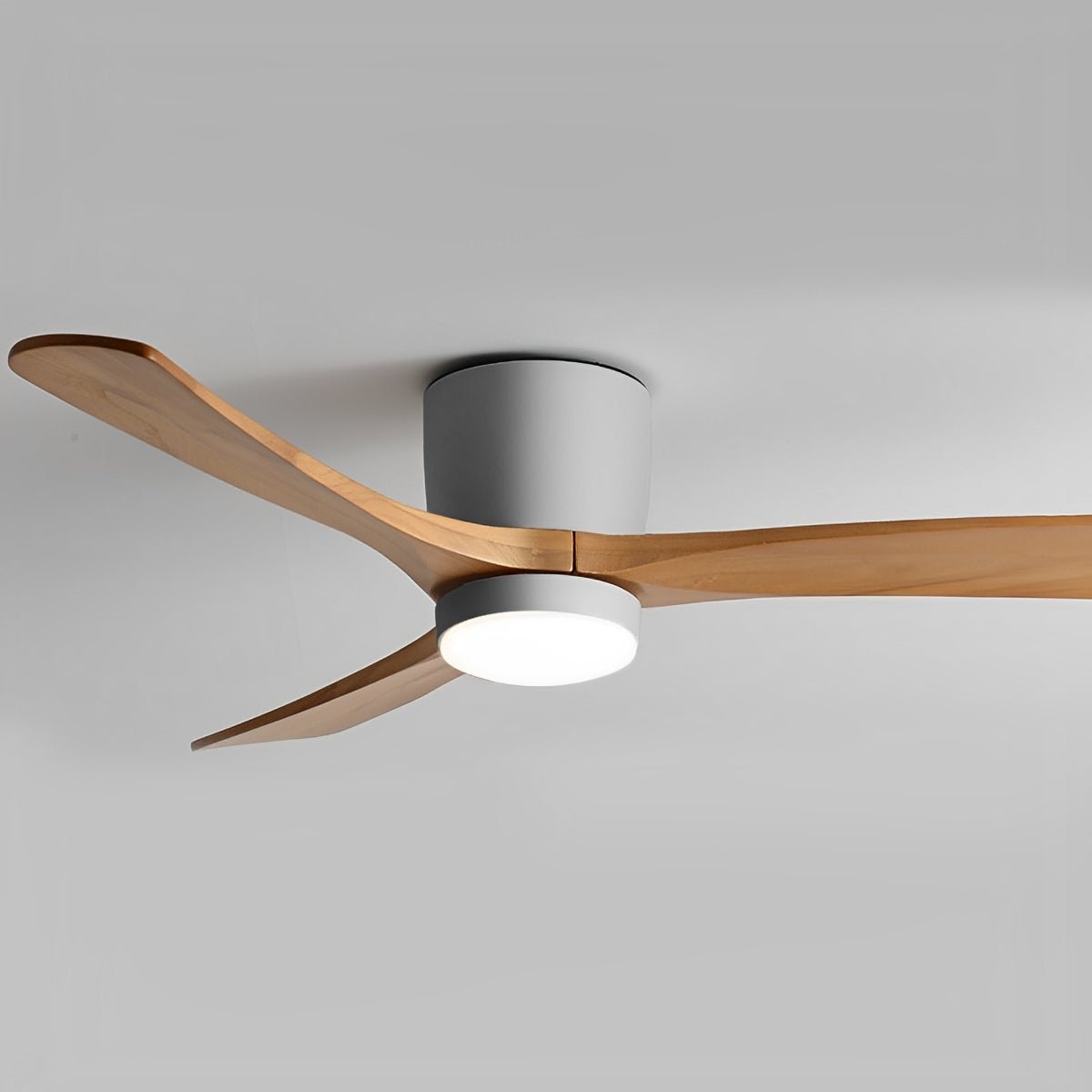 Modern Wood Grain Ceiling Fan with Lights and Remote | 6-Speed LED Lighting for Living Room 4