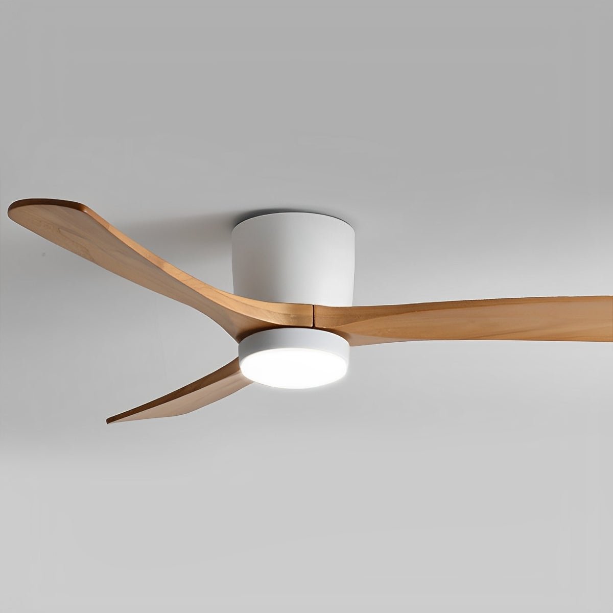 Modern Wood Grain Ceiling Fan with Lights and Remote | 6-Speed LED Lighting for Living Room 5