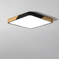 Modern Wood LED Flush Mount Ceiling Light | Slim Design for Living Room 0