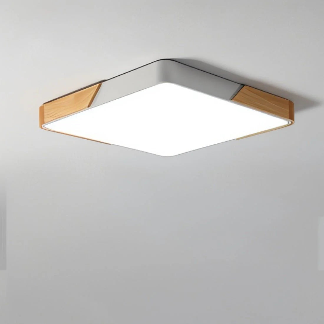 Modern Wood LED Flush Mount Ceiling Light | Slim Design for Living Room 6