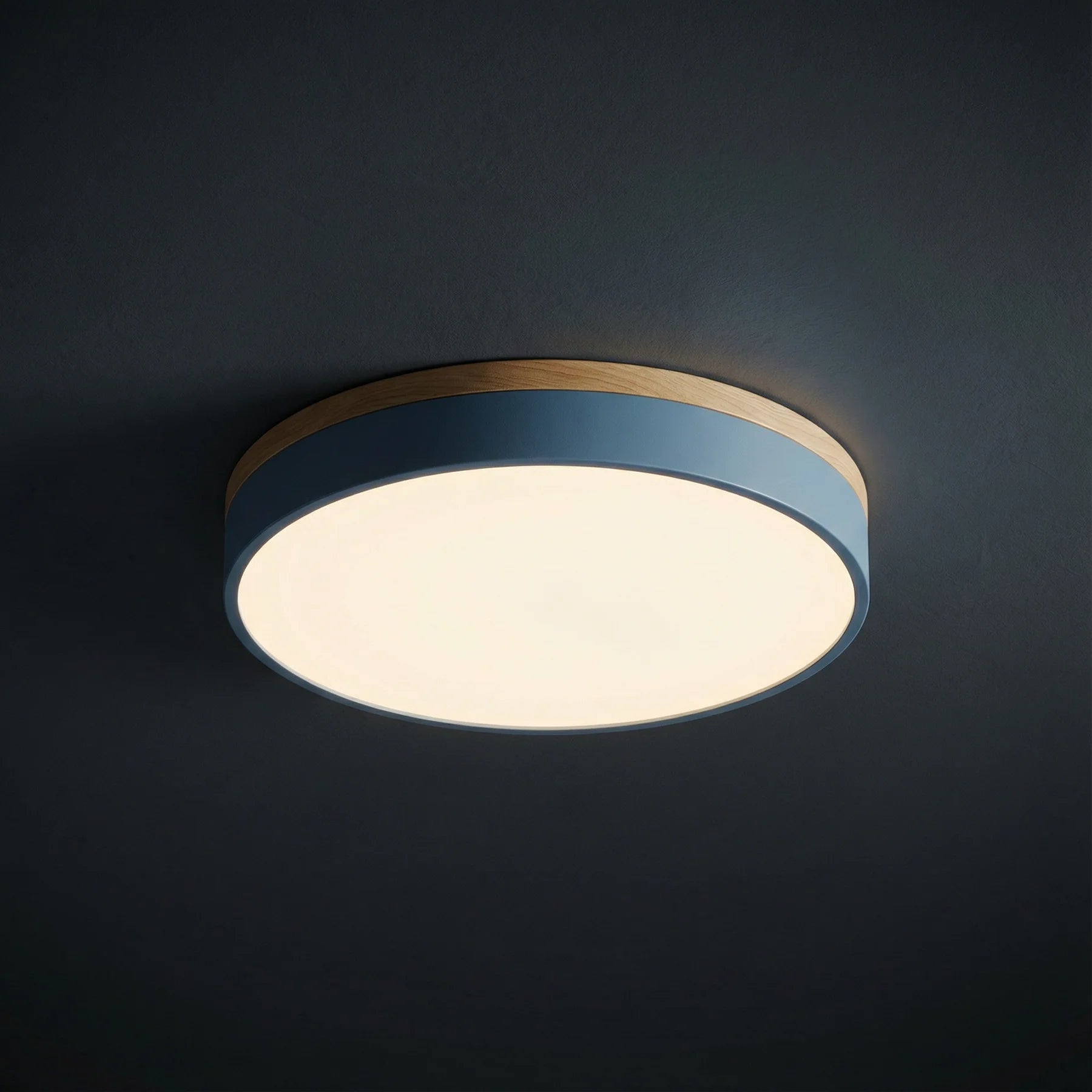 Modern Wood Trim Flush LED Ceiling Light | Dimmable with Remote for Living Room 2