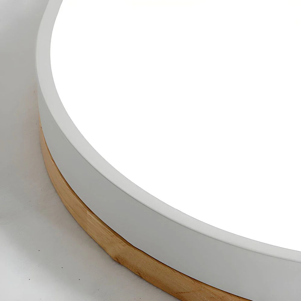 Modern Wood Trim Flush LED Ceiling Light | Dimmable with Remote for Living Room 8