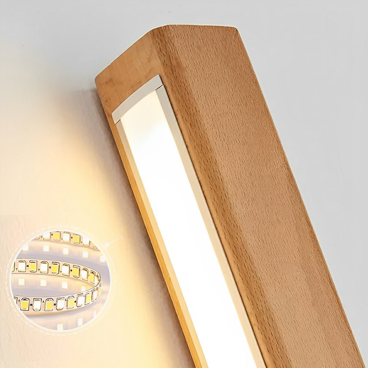 Modern Wood Wall Sconce | Adjustable LED Colour Temperature for Living Room 5