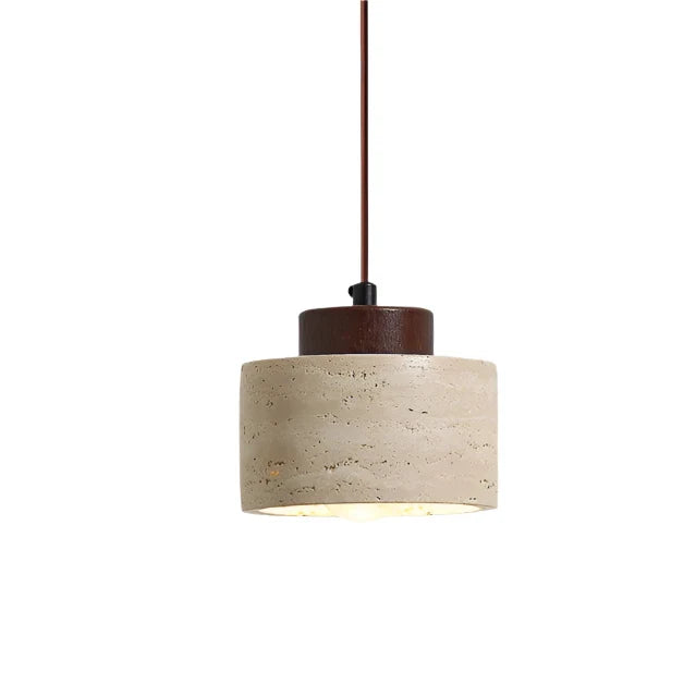 Nordic Yellow Cave Stone Pendant Light | Travertine Shade Hanging Lamp for Dining Room 1