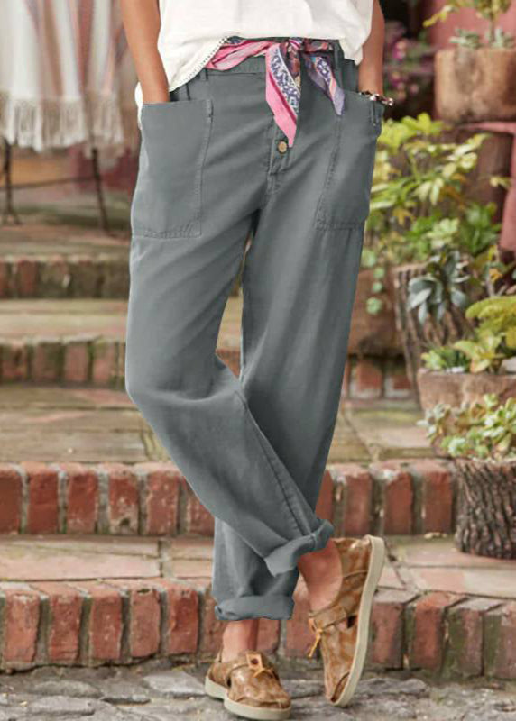 Kynna | Fashion Button Trousers with Pockets