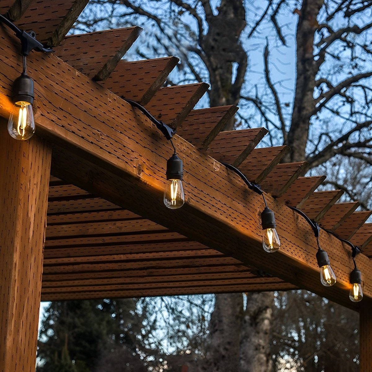 Retro Black Outdoor String Lights | Weatherproof Dimmable Festoon Lighting for Patio 0